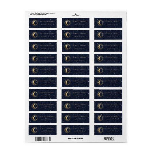 Celestial Midnight Blue Return Address Label (Vorne)