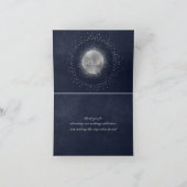 Celestial Midnight Blue Silver Stars Dankeskarte (Innenseite)
