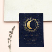 Celestial Midnight Blue Stars Foto Save the Date Einladung
