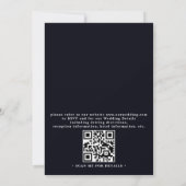 Celestial Midnight Blue Stars Moon QR Code Wedding Einladung (Rückseite)