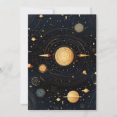 Celestial Midnight Blue Stars Moon Wedding Einladung (Rückseite)