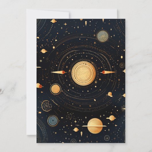 Celestial Midnight Blue Stars Moon Wedding Einladung (Rückseite)