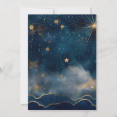 Celestial Midnight Blue Stars Moon Wedding Einladung (Rückseite)