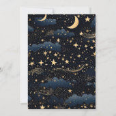Celestial Midnight Blue Stars Moon Wedding Save The Date (Rückseite)