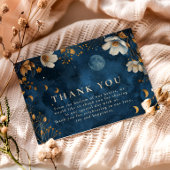 Celestial Midnight Floral Wedding Dankeskarte