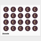 Celestial Midnight Gold Moon Wedding Runder Aufkleber (Blatt)