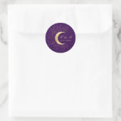 Celestial Midnight Gold Moon Wedding Runder Aufkleber (Tasche)