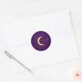 Celestial Midnight Gold Moon Wedding Runder Aufkleber (Umschlag)