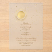 Celestial Midnight Moon Wedding Acryleinladungen (Vorderseite)
