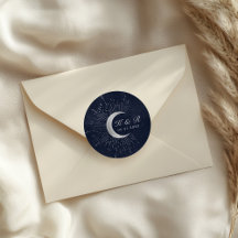 Celestial Midnight Silver Moon Wedding