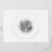 Celestial Midnight Silver Stars Wedding Folieneinladung (Rückseite)