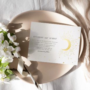 Celestial Midnight Silver Stars Wedding Folieneinladung