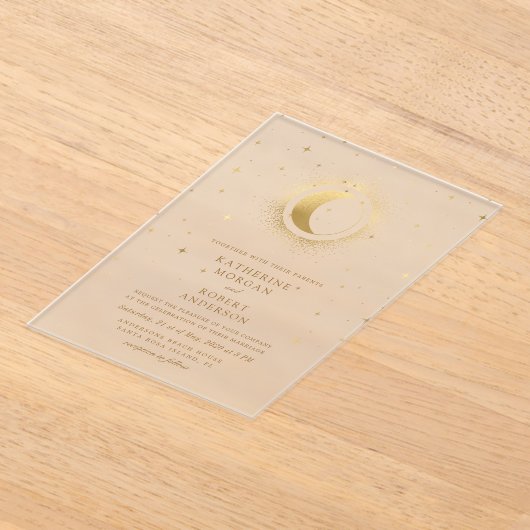 Celestial Midnight Stars Wedding Acryleinladungen (Ablage )