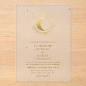 Celestial Midnight Stars Wedding Acryleinladungen (Vorderseite)