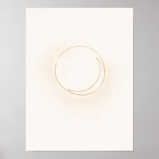 Celestial Minimal Circle Wall Art - Boho Sun Disk Poster