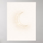Celestial Minimal Moon Wall Art – Beige Crescent Poster (Vorne)