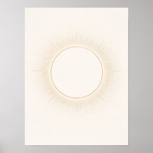 Celestial Minimal Sun Wall Art – Neutral Beige  Poster (Vorne)
