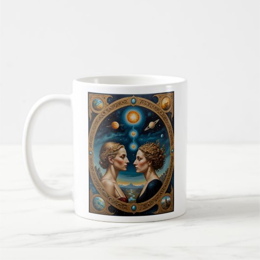 Celestial Mirror Goddesses Cosmic Kaffeetasse (Links)