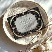 Celestial Mitternacht Black Stars Moon Wedding Begleitkarte