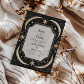 Celestial Mitternacht Black Stars Moon Wedding Save The Date