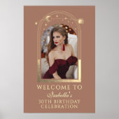 Celestial Mocha Gold 30. Geburtstag Willkommen Poster (Vorne)