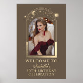 Celestial Mocha Gold 30. Geburtstag Willkommen Poster (Vorne)