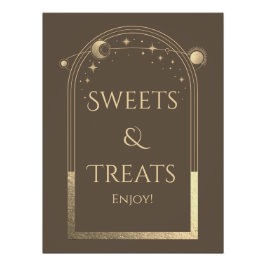 Celestial Mocha Gold Geburtstags-Süßigkeiten & Lec Poster