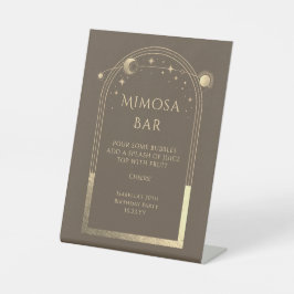 Celestial Mocha Gold Mimosa Bar Sun Moon Stars Sockelschild