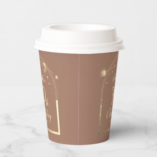 Celestial Mocha Gold Sun Moon Stars 30. Pappbecher (Rechts)