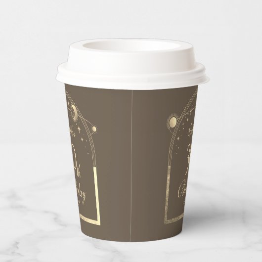Celestial Mocha Gold Sun Moon Stars 30. Pappbecher (Rechts)