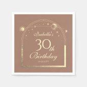 Celestial Mocha Gold Sun Moon Stars 30. Serviette (Vorderseite)