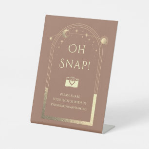 Celestial Mocha Gold Sun Moon Stars Oh Snap Sockelschild