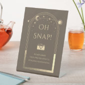 Celestial Mocha Gold Sun Moon Stars Oh Snap Sockelschild (In Situ)