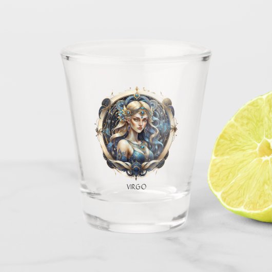 Celestial Modern Astrologie Symbol Fantasy Virgo Schnapsglas (Vorderseite)