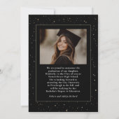 Celestial Modern Black Graduate Foto Abschluss Ankündigung (Rückseite)