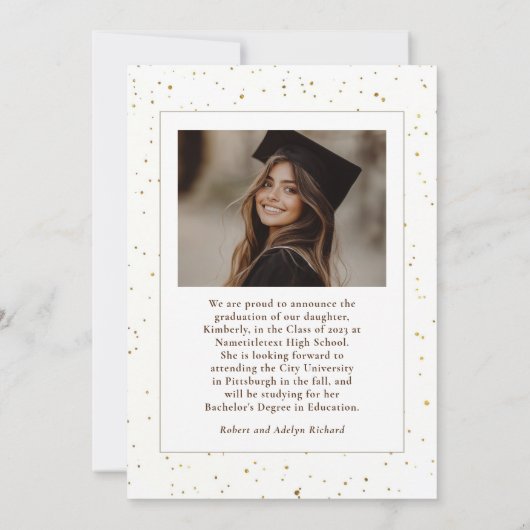 Celestial Modern Graduate Foto Abschluss Ankündigung (Rückseite)