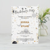 Celestial Modern Wedding Junggeselinnen-Abschied Einladung (Stehend Vorderseite)