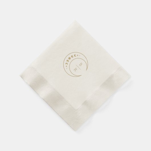 Celestial Monogram Wedding Paper Napkin Serviette (Ecke)