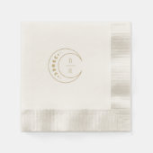 Celestial Monogram Wedding Paper Napkin Serviette (Vorderseite)