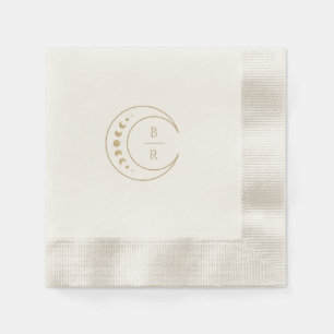 Celestial Monogram Wedding Paper Napkin Serviette
