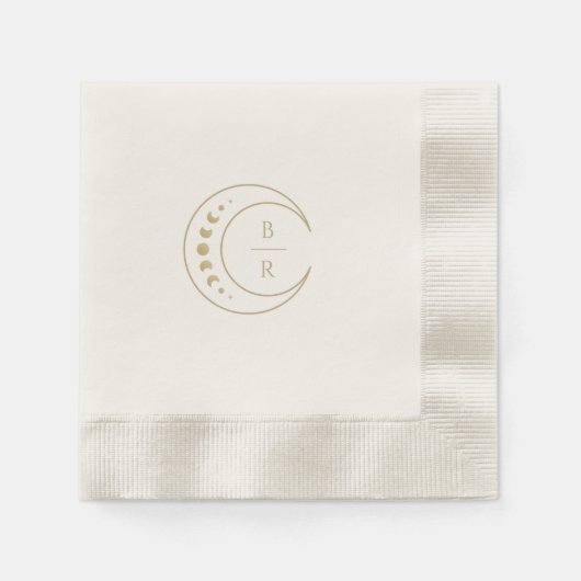 Celestial Monogram Wedding Paper Napkin Serviette (Vorderseite)