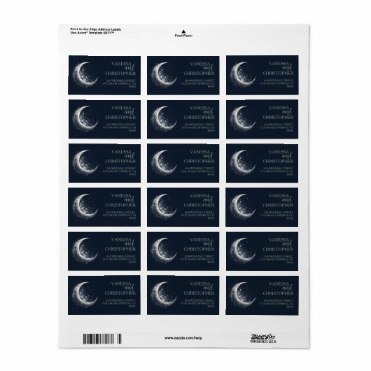 Celestial Moon Adressaufkleber (Vorne)