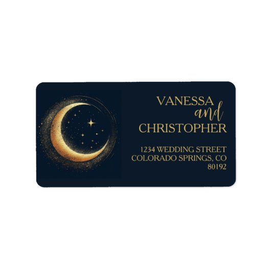 Celestial Moon Adressaufkleber (Vorne)