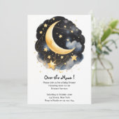 Celestial Moon and Stars Baby Dusche Einladung (Stehend Vorderseite)