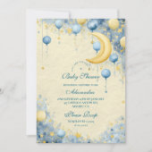 Celestial Moon and Stars Baby Dusche Einladung (Vorderseite)