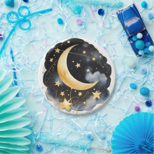 Celestial Moon and Stars Baby Dusche Pappteller (Party)