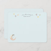  Celestial Moon and Stars Blue Baby Boy Shower Dankeskarte (Vorne/Hinten)