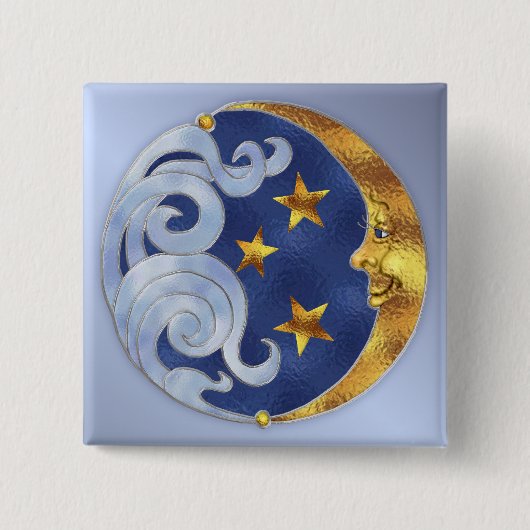 Celestial Moon and Stars Button (Vorderseite)