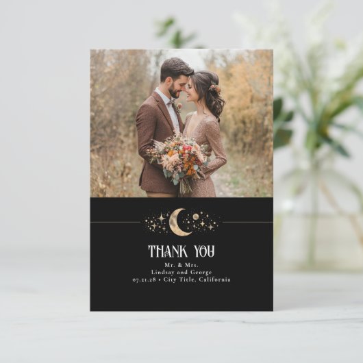 Celestial Moon and Stars Danke Foto (Stehend Vorderseite)