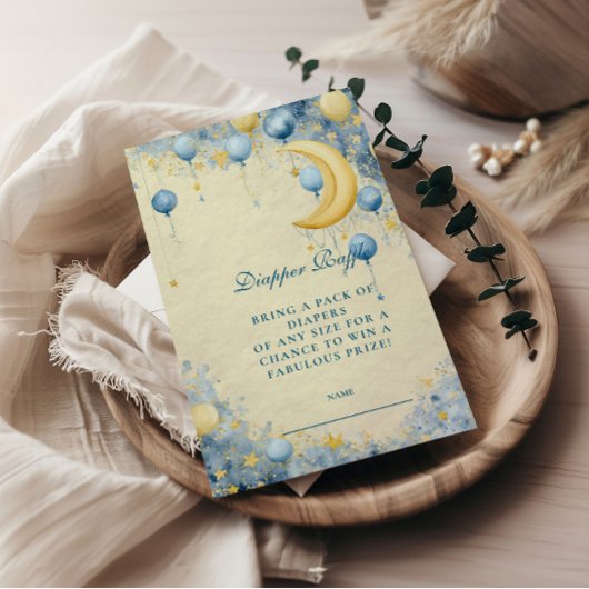 Celestial Moon and Stars Diapper Raffle Begleitkarte